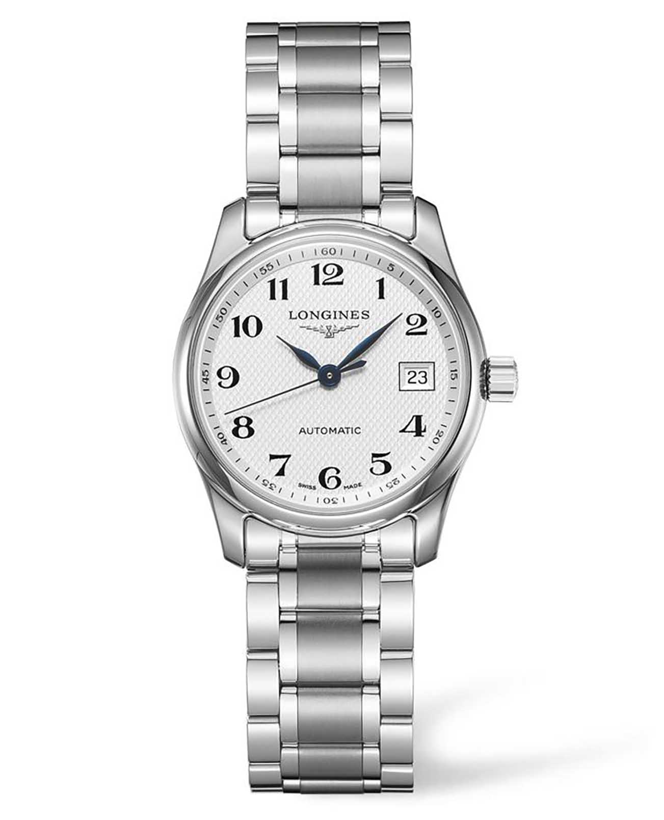 Longines Longines Master Collection L2.257.4.78.6  L22574786 механические женские часы серебристый циферблат, браслет нержавеющая сталь — вид спереди